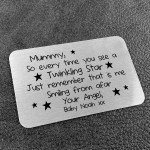 Personalised Mummy Gifts Metal Card For Purse Christmas Gifts