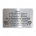 Personalised Keepsake Gift For Boyfriend Husband Metal Card