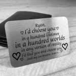 Personalised Keepsake Gift For Boyfriend Husband Metal Card