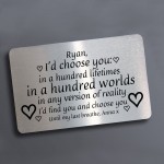 Personalised Keepsake Gift For Boyfriend Husband Metal Card