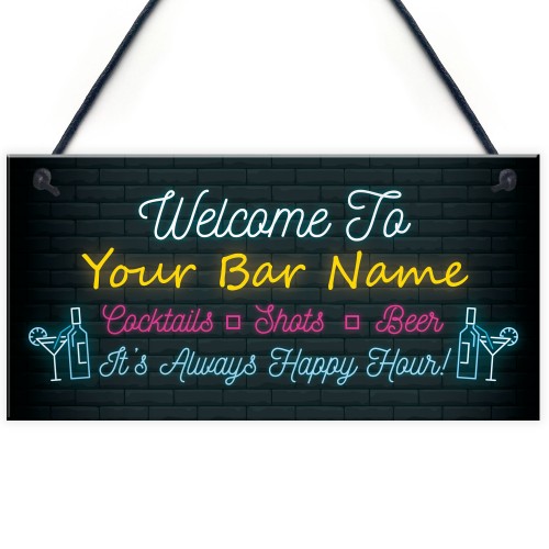 Personalised Bar Sign Plaque Man Cave Shed Garage Home Pub 