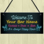 Personalised Bar Sign Plaque Man Cave Shed Garage Home Pub 