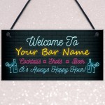 Personalised Bar Sign Plaque Man Cave Shed Garage Home Pub 