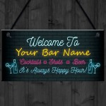 Personalised Bar Sign Plaque Man Cave Shed Garage Home Pub 