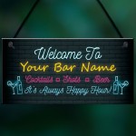 Personalised Bar Sign Plaque Man Cave Shed Garage Home Pub 