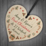 New Home 1st Christmas Tree Decoration Wood Bauble Personalised