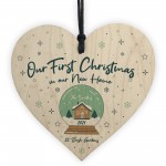 New Home Gift First Christmas Wood Bauble Personalised Decor