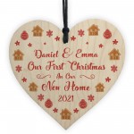 Personalised 1st Christmas In Our New Home Bauble Wood Decor