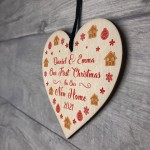 Personalised 1st Christmas In Our New Home Bauble Wood Decor