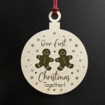 Our First Christmas Together Wooden Hanging Bauble For Christmas