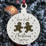 Our First Christmas Together Wooden Hanging Bauble For Christmas