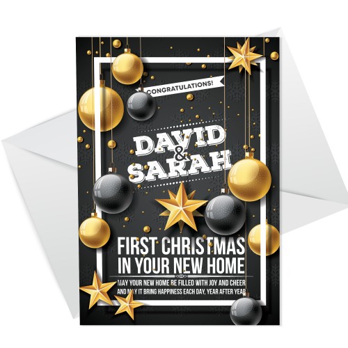 Novelty Christmas In New Home Card Congratulations Personalised 