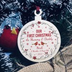 Personalised 1st Christmas As Mummy Daddy Bauble Tree Decor