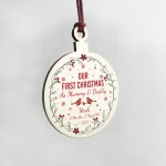 Personalised 1st Christmas As Mummy Daddy Bauble Tree Decor