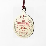 Personalised 1st Christmas As Mummy Daddy Bauble Tree Decor