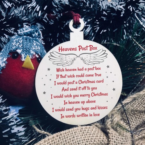 Wooden Memorial Bauble Poem Wooden Hanging Tree Decoration