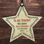 PERSONALISED Gift For Teacher Christmas Hanging Bauble