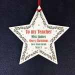 PERSONALISED Gift For Teacher Christmas Hanging Bauble