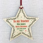 PERSONALISED Gift For Teacher Christmas Hanging Bauble