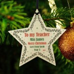 PERSONALISED Gift For Teacher Christmas Hanging Bauble