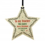 PERSONALISED Gift For Teacher Christmas Hanging Bauble