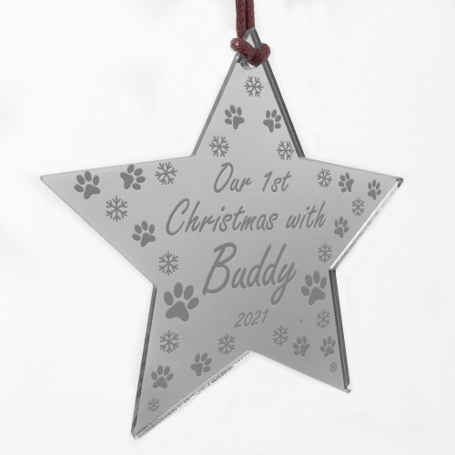 Our 1st Christmas With Any Name Personalised Star Dog Christmas