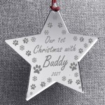 Our 1st Christmas With Any Name Personalised Star Dog Christmas