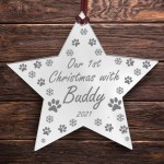 Our 1st Christmas With Any Name Personalised Star Dog Christmas