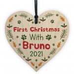 First Christmas With Dog Puppy Bauble Personalised Pet Gift