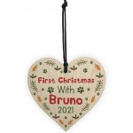 First Christmas With Dog Puppy Bauble Personalised Pet Gift