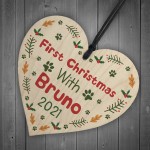 First Christmas With Dog Puppy Bauble Personalised Pet Gift