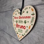 First Christmas With Dog Puppy Bauble Personalised Pet Gift