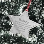 Personalised Friendship Gift For Christmas Hanging Engraved Star