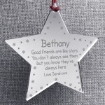 Personalised Friendship Gift For Christmas Hanging Engraved Star