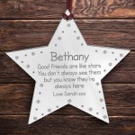 Personalised Friendship Gift For Christmas Hanging Engraved Star