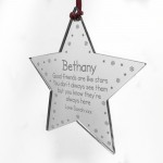 Personalised Friendship Gift For Christmas Hanging Engraved Star