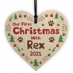 Our 1st Christmas With Dog Puppy Bauble Personalised Xmas Gift