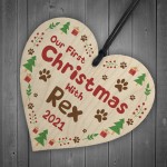 Our 1st Christmas With Dog Puppy Bauble Personalised Xmas Gift