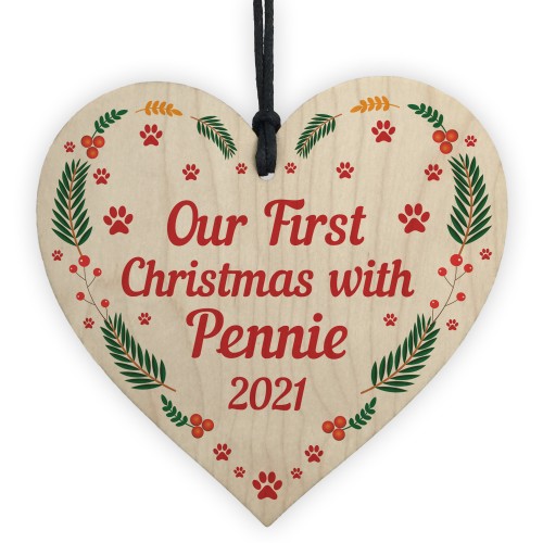 Personalised Our 1st Christmas Decoration With Dog Puppy Bauble