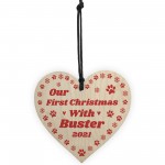 Personalised First Christmas Decoration Dog Bauble Puppy Gift