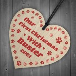 Personalised First Christmas Decoration Dog Bauble Puppy Gift