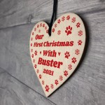 Personalised First Christmas Decoration Dog Bauble Puppy Gift