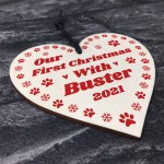 Personalised First Christmas Decoration Dog Bauble Puppy Gift