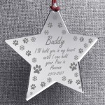 Personalised Christmas Bauble For Pet Dog Engraved Star Memorial