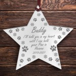 Personalised Christmas Bauble For Pet Dog Engraved Star Memorial