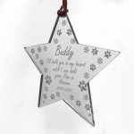 Personalised Christmas Bauble For Pet Dog Engraved Star Memorial