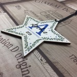 Personalised My First Christmas Wood Star Tree Decoration Baby