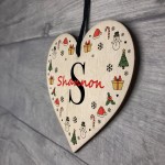 Personalised Letter Christmas Wood Bauble Gifts First Christmas