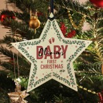 My 1st Christmas Bauble Personalised Wood Tree Decoration