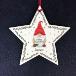 Personalised Wood Star Christmas Tree Decoration Bauble Daughter